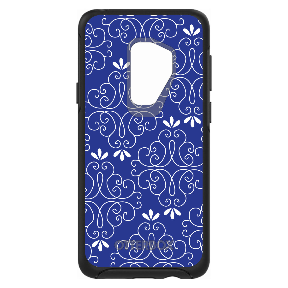 Dark Blue White Floral OtterBox Symmetry Case for iPhone & Galaxy, view 9