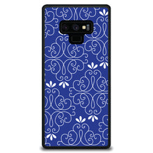 DistinctInk® Hard Plastic Snap-On Case for Apple iPhone or Samsung Galaxy - Dark Blue White Floral