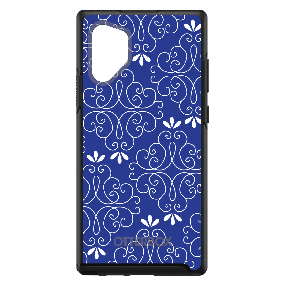 Dark Blue White Floral OtterBox Symmetry Case for iPhone & Galaxy, view 12
