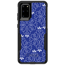 DistinctInk™ OtterBox Commuter Series Case for Apple iPhone or Samsung Galaxy - Dark Blue White Floral