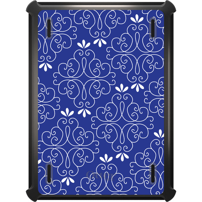 DistinctInk™ OtterBox Defender Series Case for Apple iPad / iPad Pro / iPad Air / iPad Mini - Dark Blue White Floral