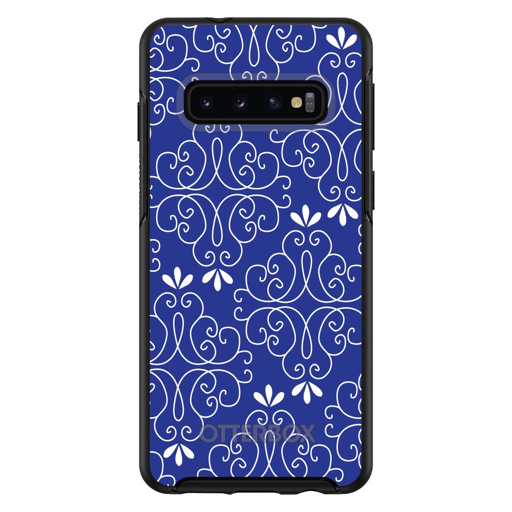 Dark Blue White Floral OtterBox Symmetry Case for iPhone & Galaxy, view 6
