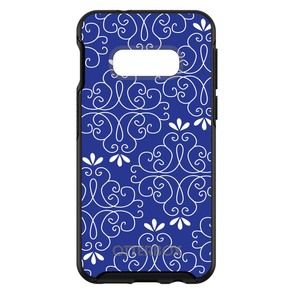 Dark Blue White Floral OtterBox Symmetry Case for iPhone & Galaxy, view 7
