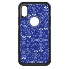 DistinctInk™ OtterBox Commuter Series Case for Apple iPhone or Samsung Galaxy - Dark Blue White Floral