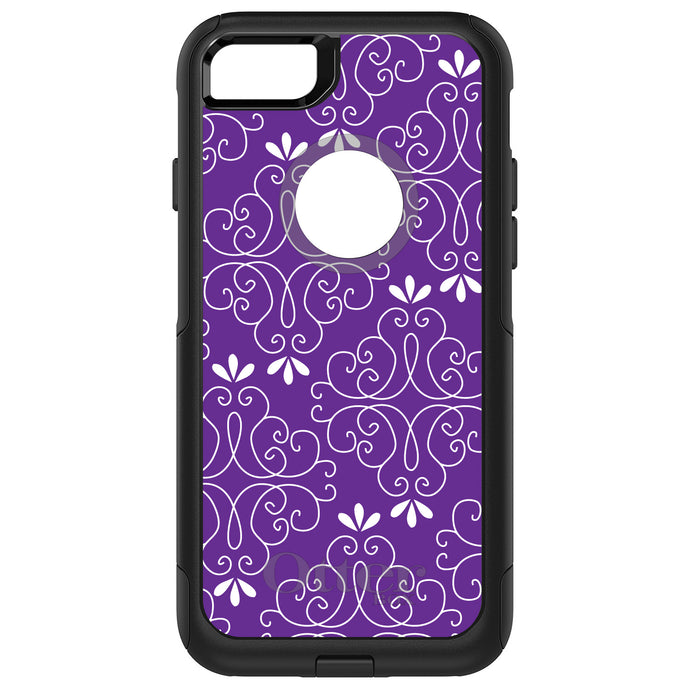 DistinctInk OtterBox Commuter Series Case for Apple iPhone or Samsung Galaxy - Purple White Floral