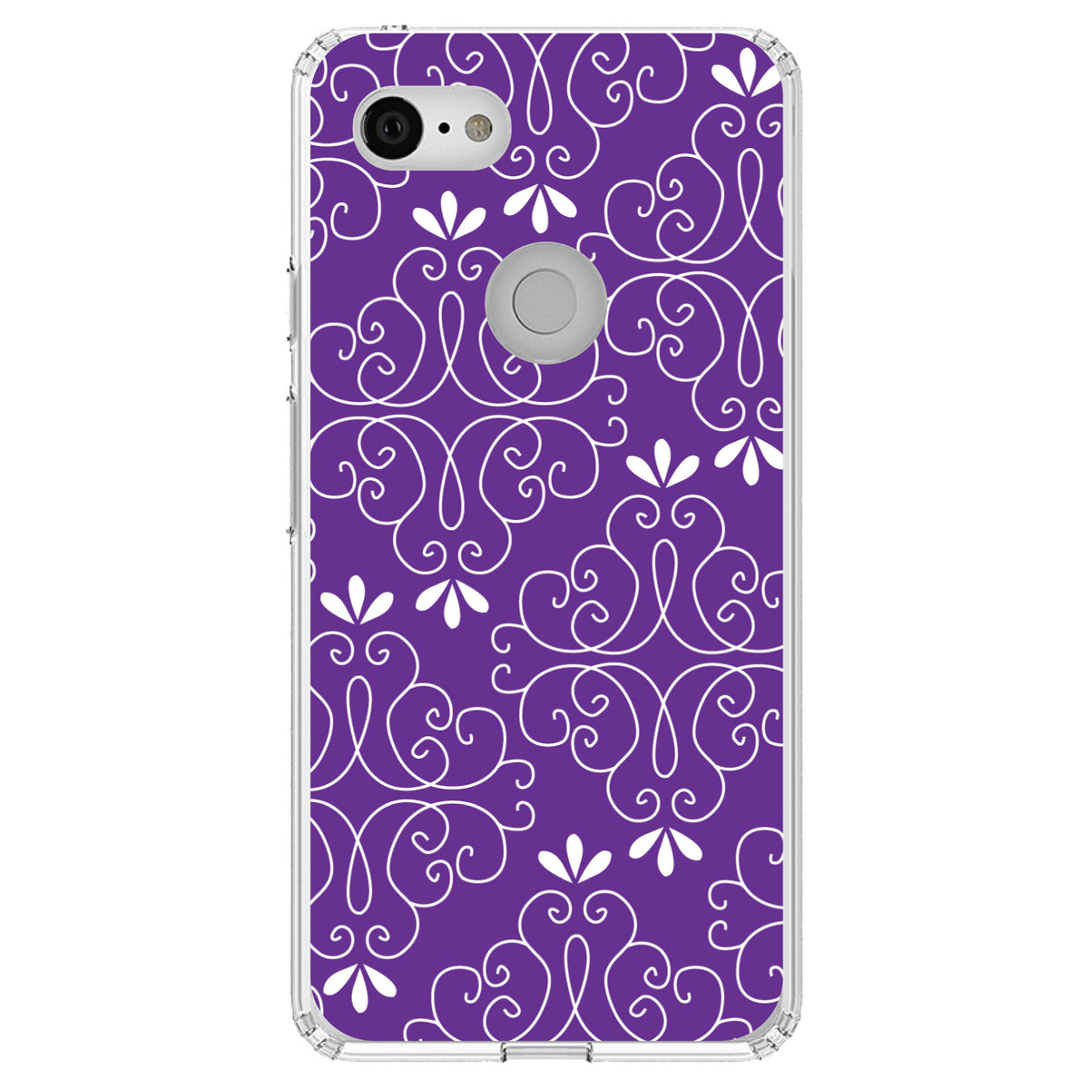 Purple White Floral Clear Shockproof iPhone Case, view 21