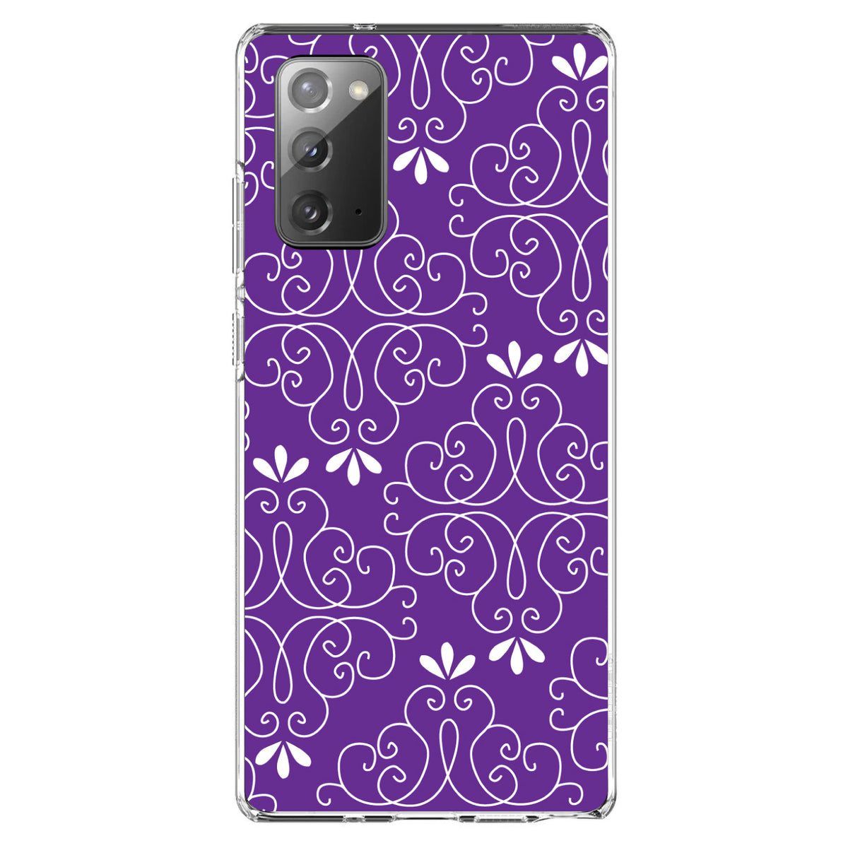 Purple White Floral Clear Shockproof iPhone Case, view 8