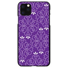 DistinctInk® Hard Plastic Snap-On Case for Apple iPhone or Samsung Galaxy - Purple White Floral