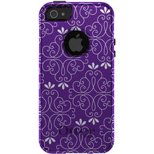 DistinctInk™ OtterBox Commuter Series Case for Apple iPhone or Samsung Galaxy - Purple White Floral
