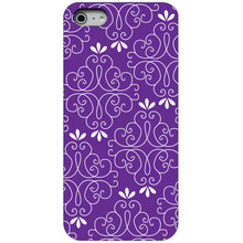 DistinctInk® Hard Plastic Snap-On Case for Apple iPhone or Samsung Galaxy - Purple White Floral