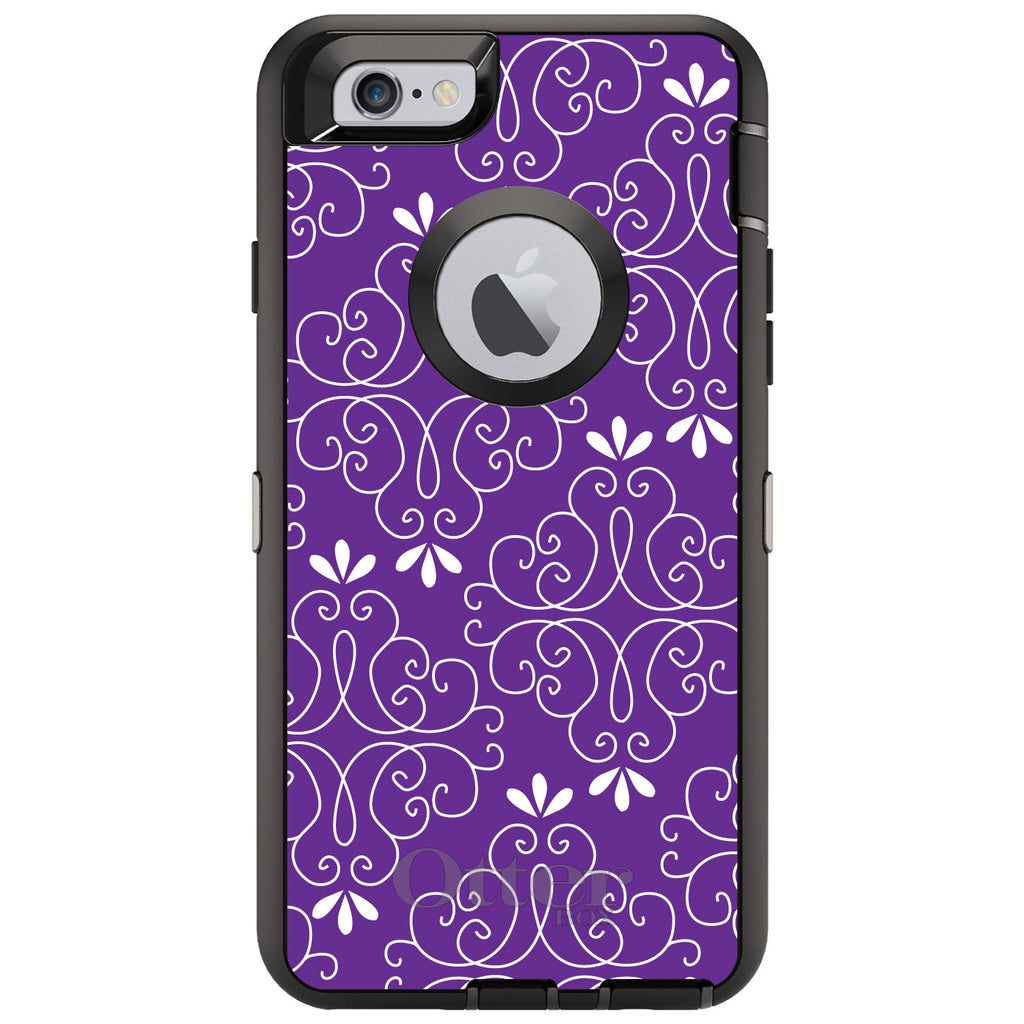Purple White Floral OtterBox Defender Case for iPhone & Galaxy, view 4