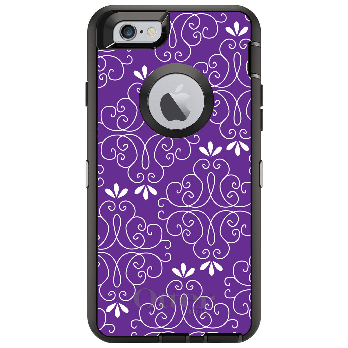 Purple White Floral OtterBox Defender Case for iPhone & Galaxy, view 4