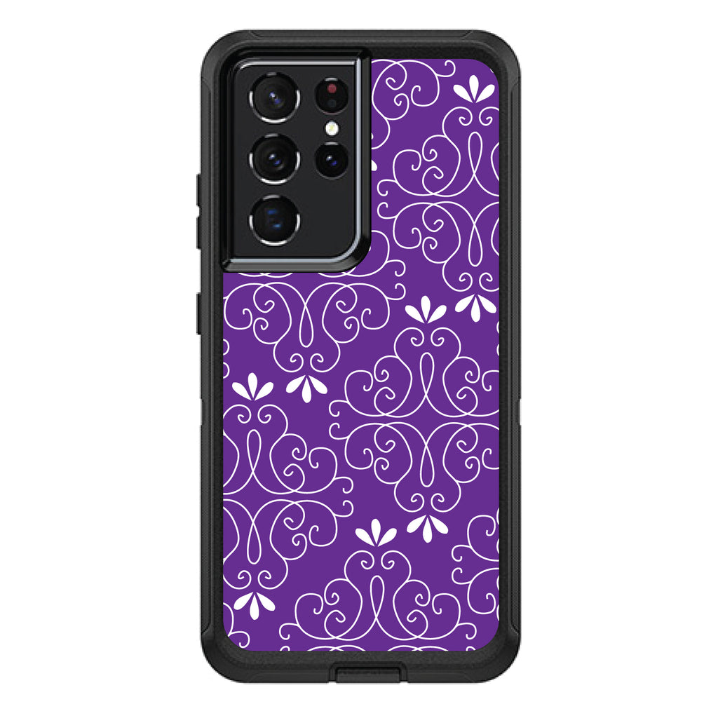 Purple White Floral OtterBox Defender Case for iPhone & Galaxy, view 7