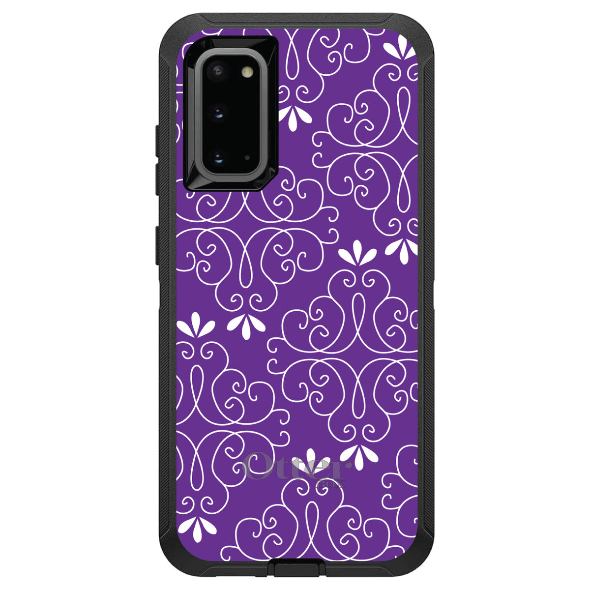 Purple White Floral OtterBox Defender Case for iPhone & Galaxy, view 8
