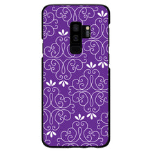 DistinctInk® Hard Plastic Snap-On Case for Apple iPhone or Samsung Galaxy - Purple White Floral