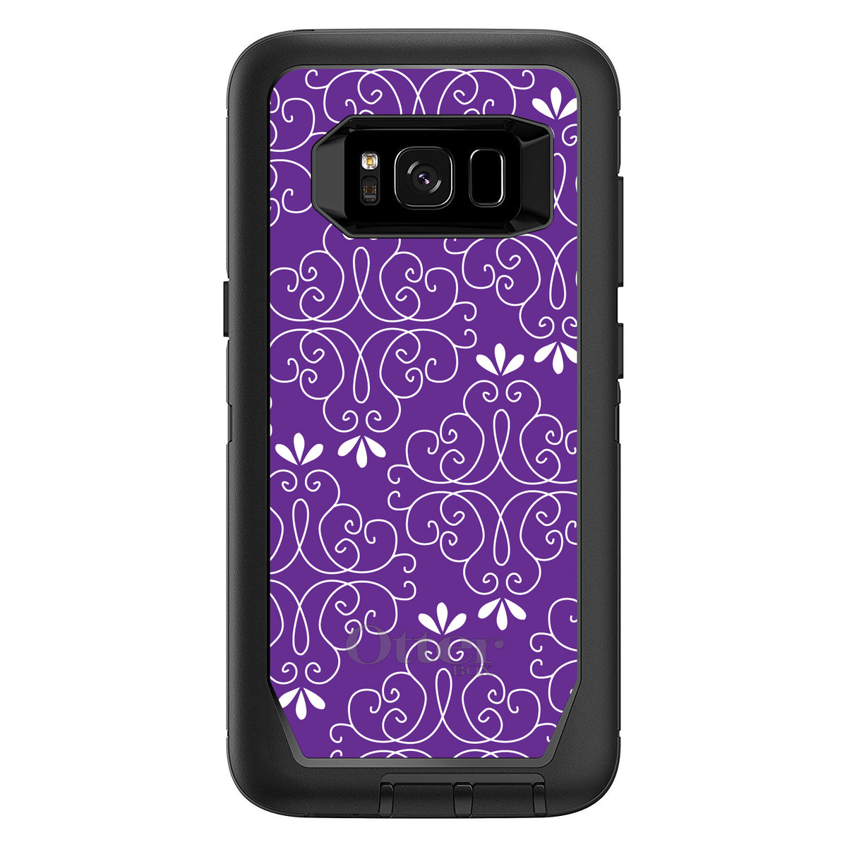 Purple White Floral OtterBox Defender Case for iPhone & Galaxy, view 12