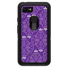 DistinctInk™ OtterBox Defender Series Case for Apple iPhone / Samsung Galaxy / Google Pixel - Purple White Floral