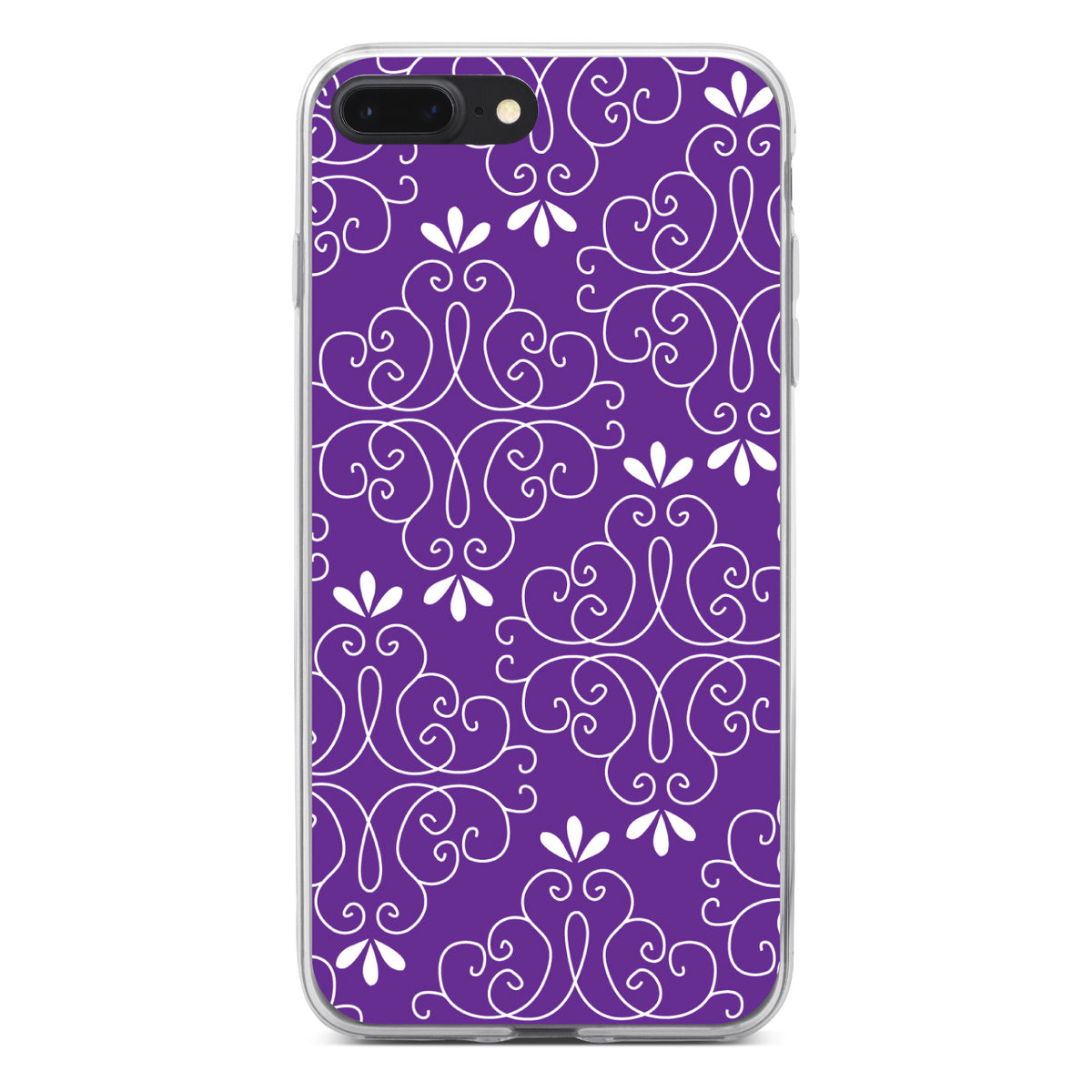 Purple White Floral Clear Shockproof iPhone Case, view 6