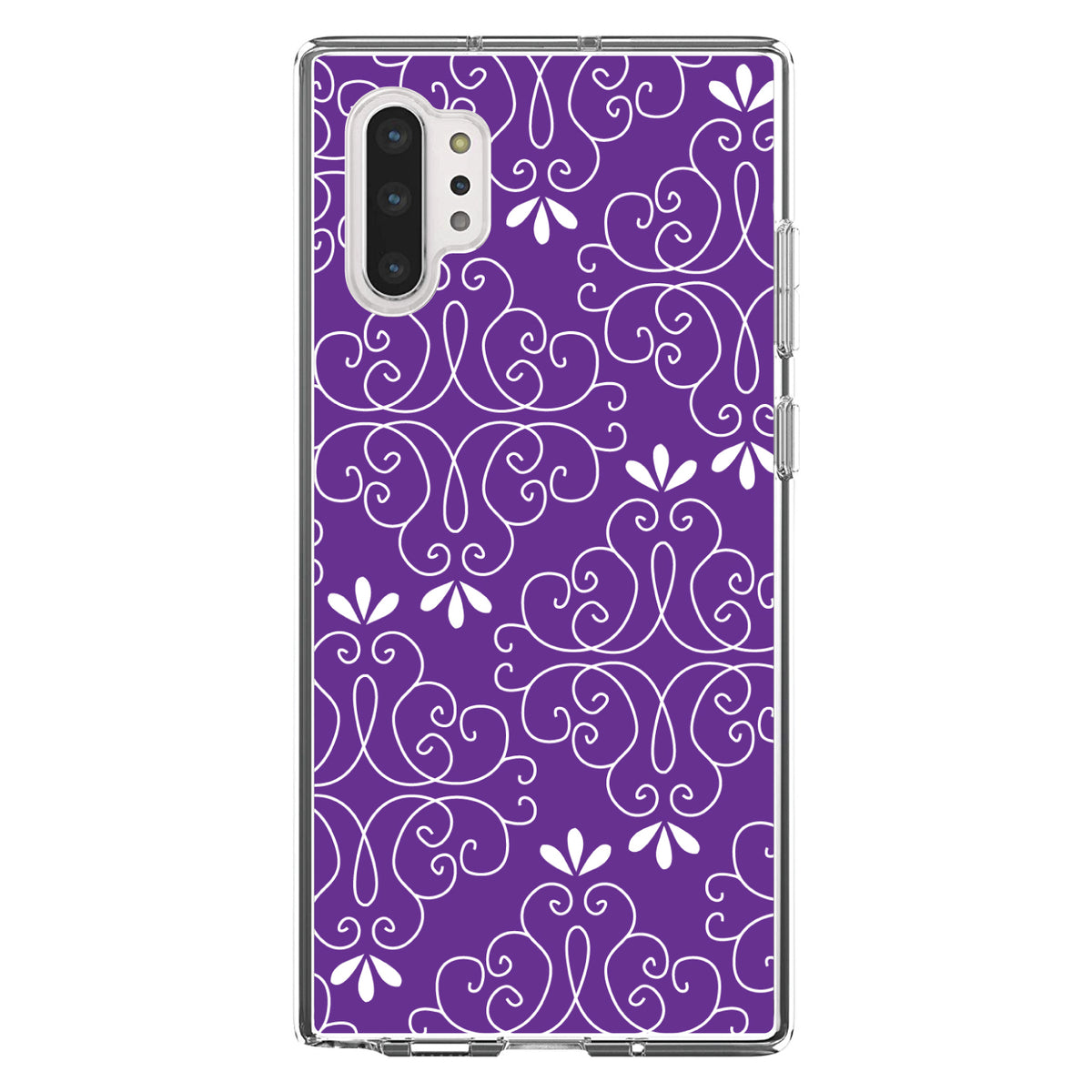 Purple White Floral Clear Shockproof iPhone Case, view 10