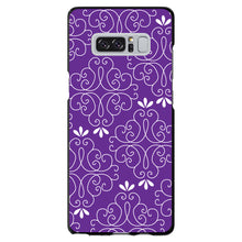 DistinctInk® Hard Plastic Snap-On Case for Apple iPhone or Samsung Galaxy - Purple White Floral