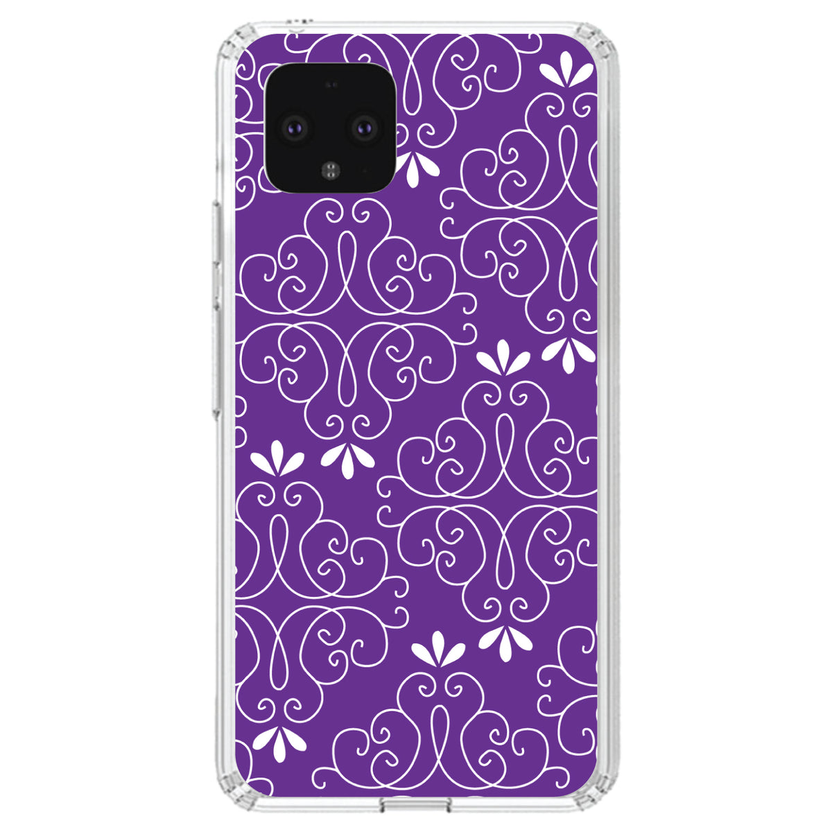Purple White Floral Clear Shockproof iPhone Case, view 24