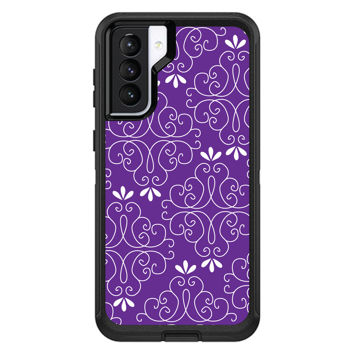 Purple White Floral OtterBox Defender Case for iPhone & Galaxy, view 6