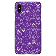 DistinctInk® Hard Plastic Snap-On Case for Apple iPhone or Samsung Galaxy - Purple White Floral