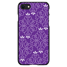 DistinctInk® Hard Plastic Snap-On Case for Apple iPhone or Samsung Galaxy - Purple White Floral