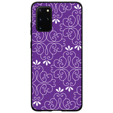 DistinctInk® Hard Plastic Snap-On Case for Apple iPhone or Samsung Galaxy - Purple White Floral