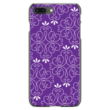 DistinctInk® Hard Plastic Snap-On Case for Apple iPhone or Samsung Galaxy - Purple White Floral