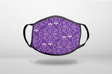 Purple White Floral - 3-Ply Reusable Soft Face Mask Covering, Unisex, Cotton Inner Layer