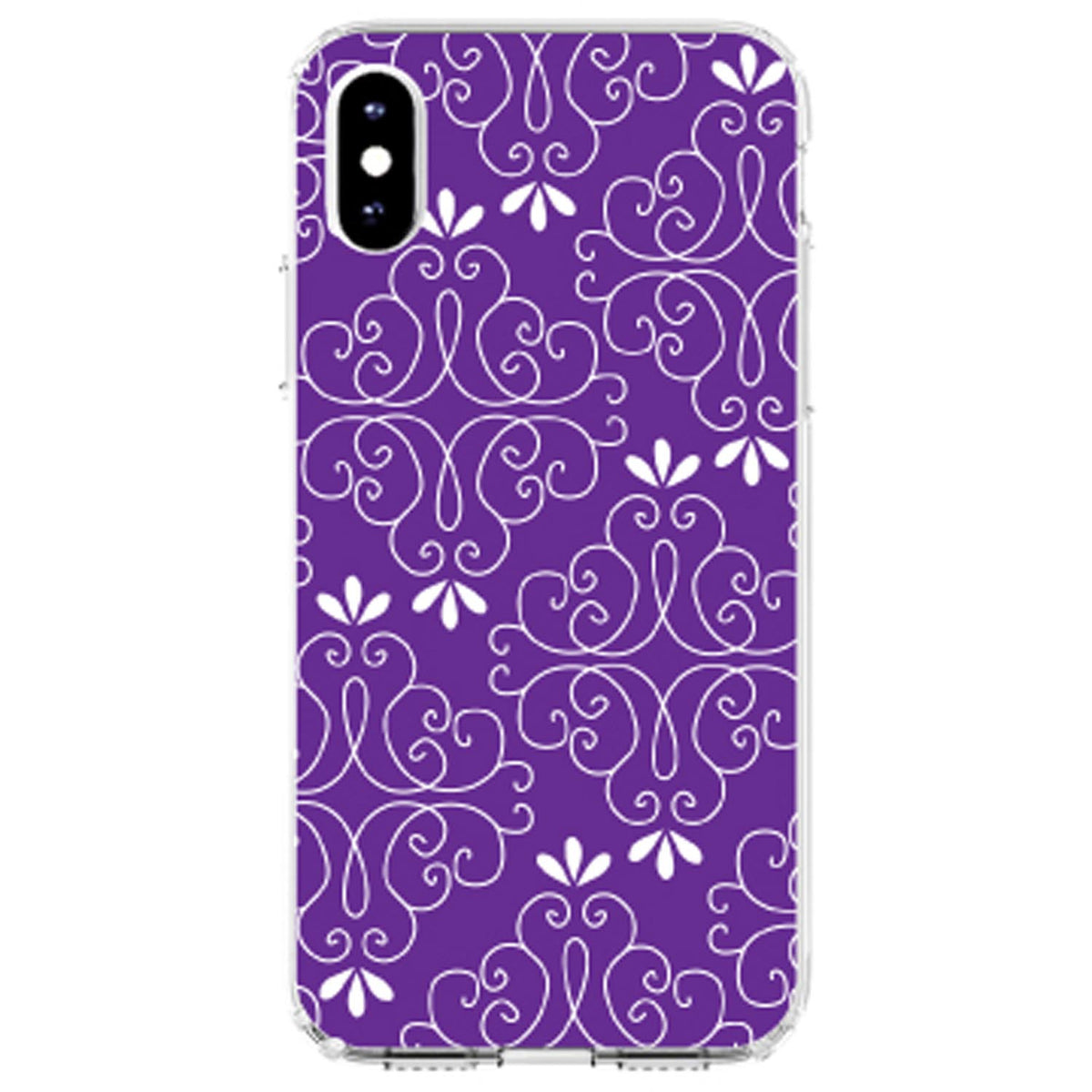 Purple White Floral Clear Shockproof iPhone Case, view 4