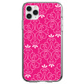 Neon Pink White Floral Clear Shockproof iPhone Case