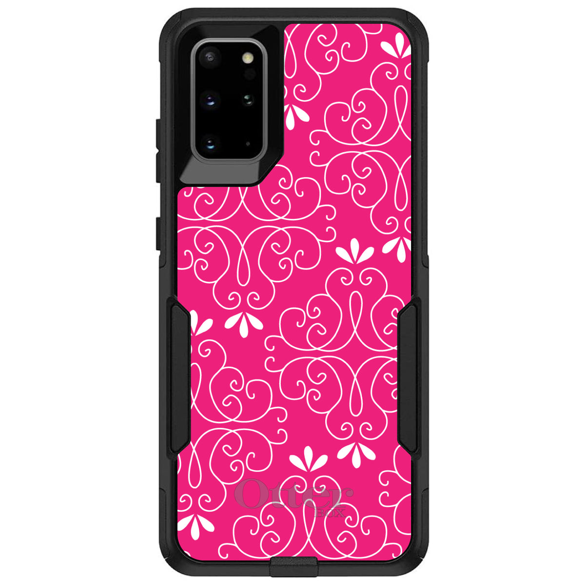Neon Pink White Floral OtterBox Commuter Case for iPhone & Galaxy, view 6