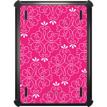 DistinctInk™ OtterBox Defender Series Case for Apple iPad / iPad Pro / iPad Air / iPad Mini - Neon Pink White Floral