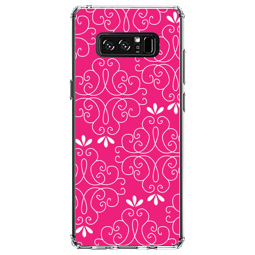 Neon Pink White Floral Clear Shockproof iPhone Case, view 12