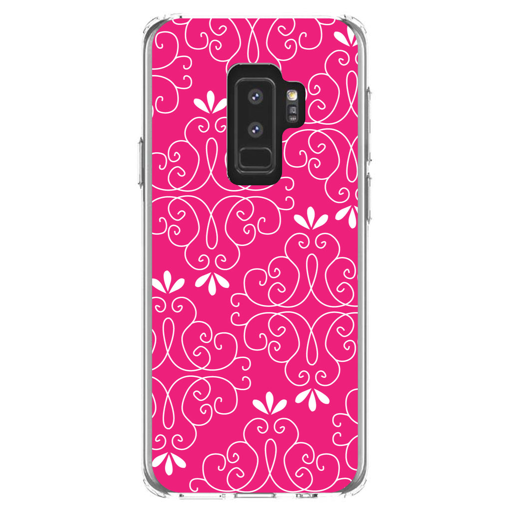 Neon Pink White Floral Clear Shockproof iPhone Case, view 20