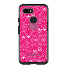 DistinctInk™ OtterBox Symmetry Series Case for Apple iPhone / Samsung Galaxy / Google Pixel - Neon Pink White Floral