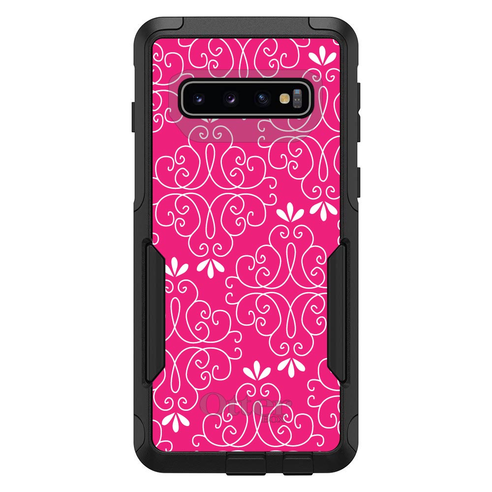 Neon Pink White Floral OtterBox Commuter Case for iPhone & Galaxy, view 7