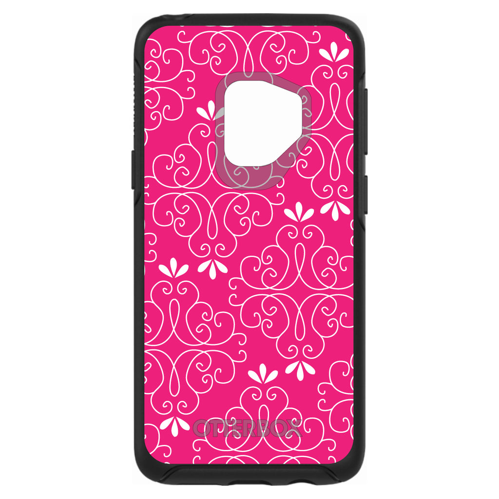 Neon Pink White Floral OtterBox Symmetry Case for iPhone & Galaxy, view 8