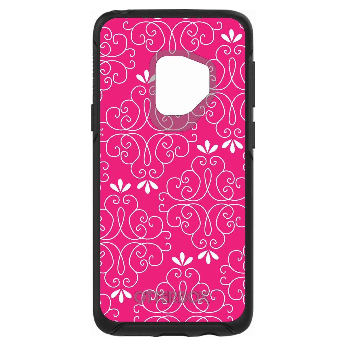 Neon Pink White Floral OtterBox Symmetry Case for iPhone & Galaxy, view 8