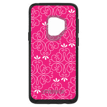 DistinctInk™ OtterBox Symmetry Series Case for Apple iPhone / Samsung Galaxy / Google Pixel - Neon Pink White Floral