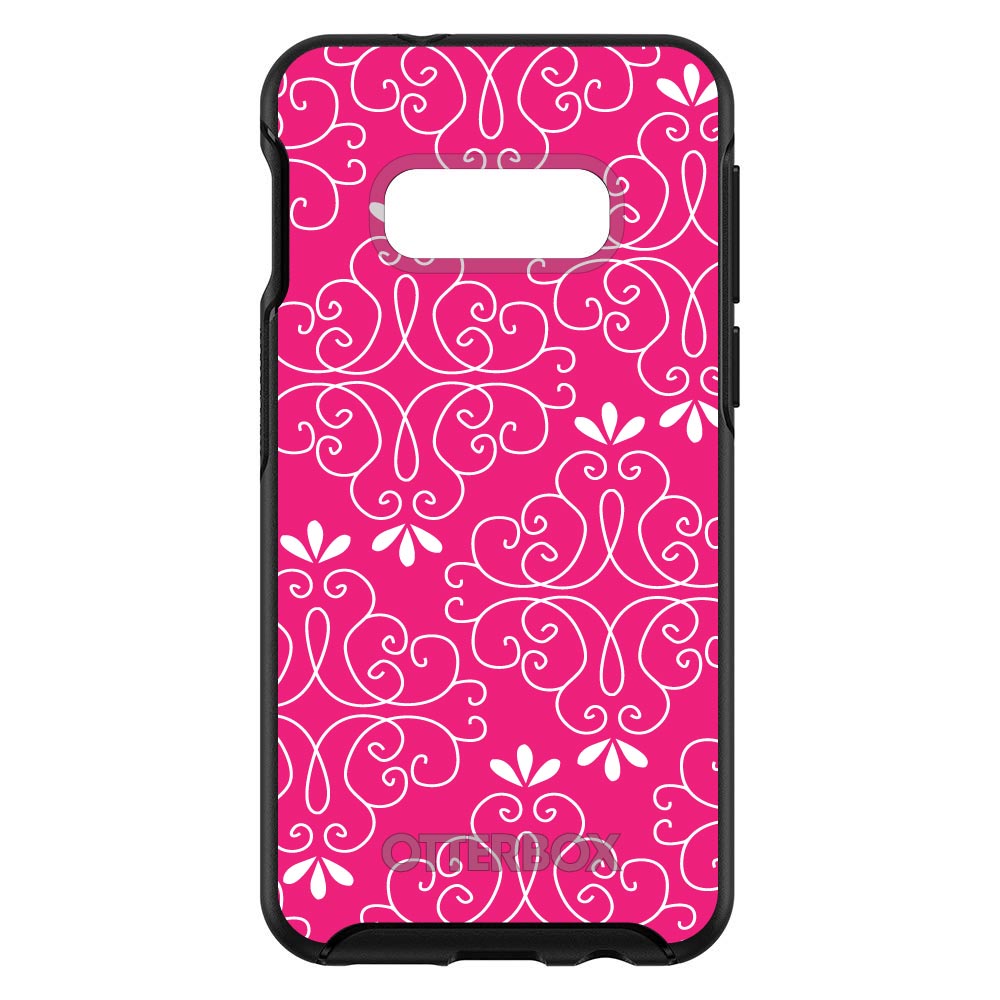 Neon Pink White Floral OtterBox Symmetry Case for iPhone & Galaxy, view 7
