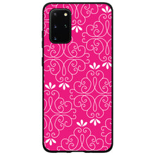 DistinctInk® Hard Plastic Snap-On Case for Apple iPhone or Samsung Galaxy - Neon Pink White Floral