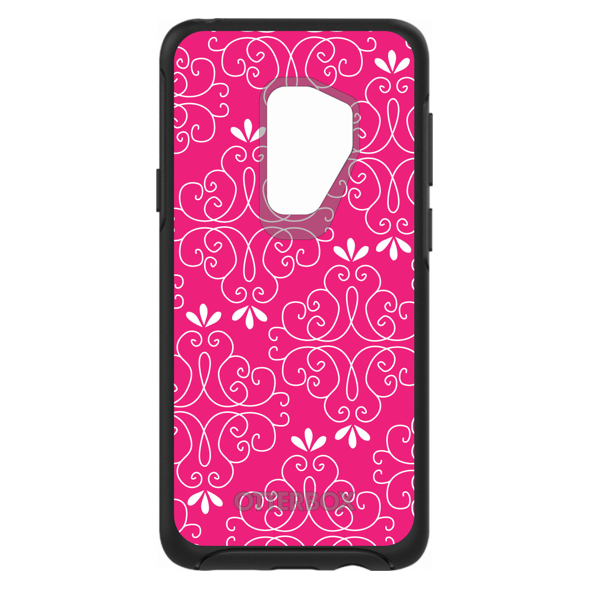 Neon Pink White Floral OtterBox Symmetry Case for iPhone & Galaxy, view 9