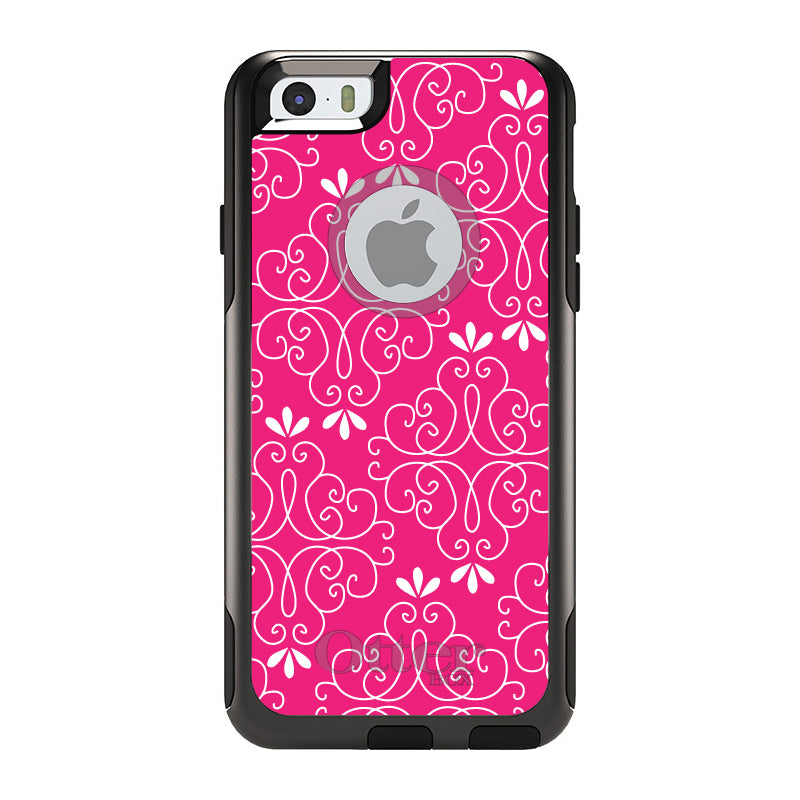 Neon Pink White Floral OtterBox Commuter Case for iPhone & Galaxy, view 4