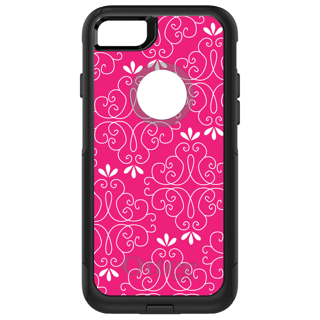 Neon Pink White Floral OtterBox Commuter Case for iPhone & Galaxy