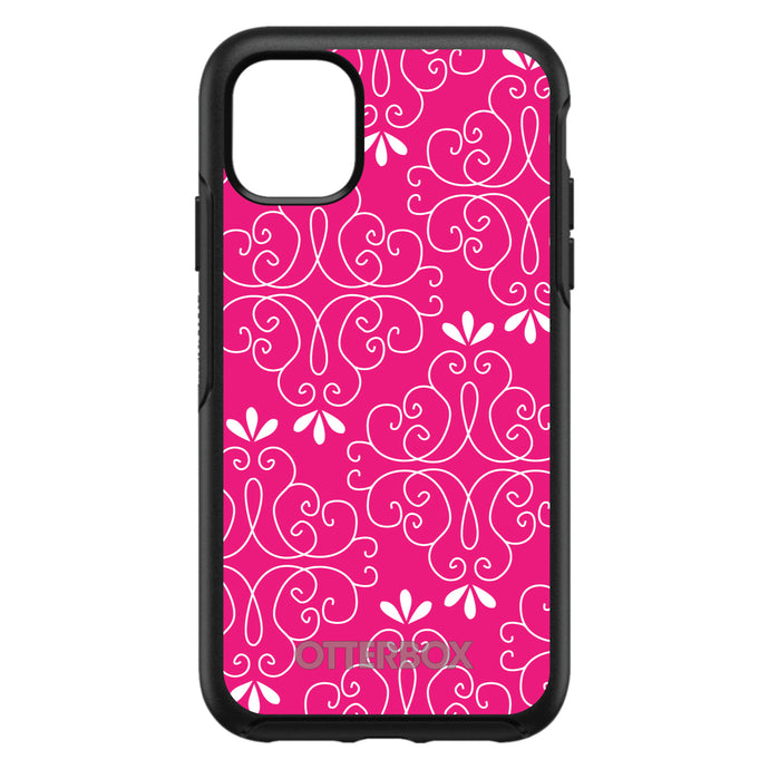 DistinctInk™ OtterBox Symmetry Series Case for Apple iPhone / Samsung Galaxy / Google Pixel - Neon Pink White Floral