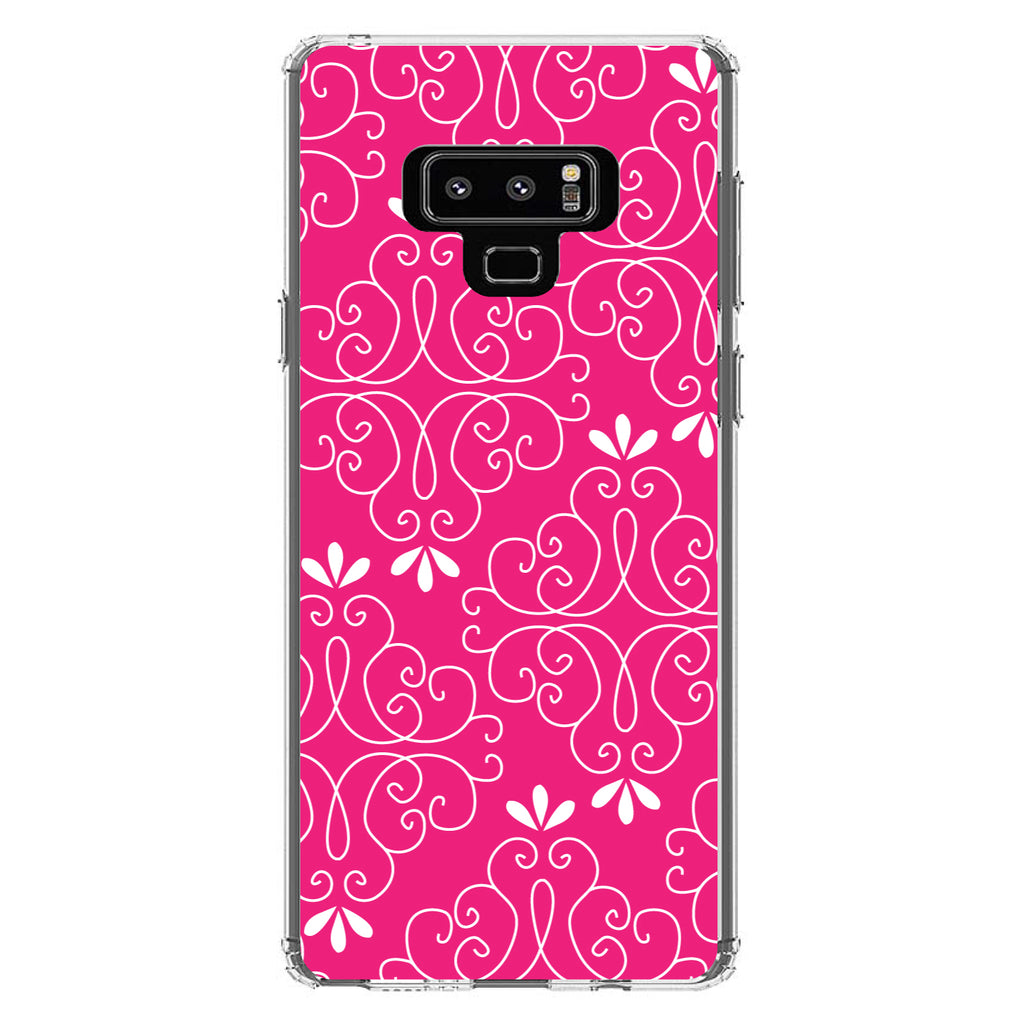 Neon Pink White Floral Clear Shockproof iPhone Case, view 11