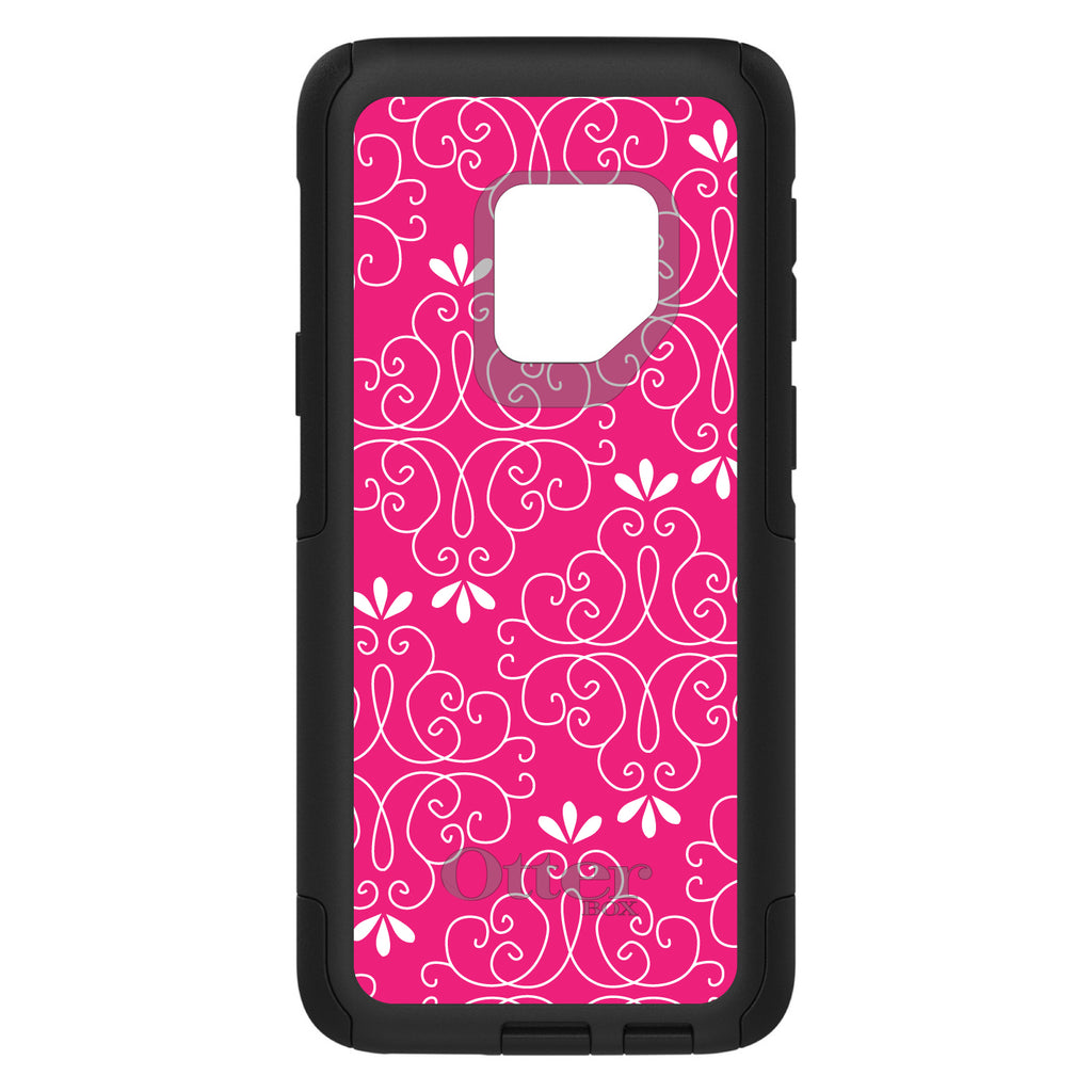 Neon Pink White Floral OtterBox Commuter Case for iPhone & Galaxy, view 9